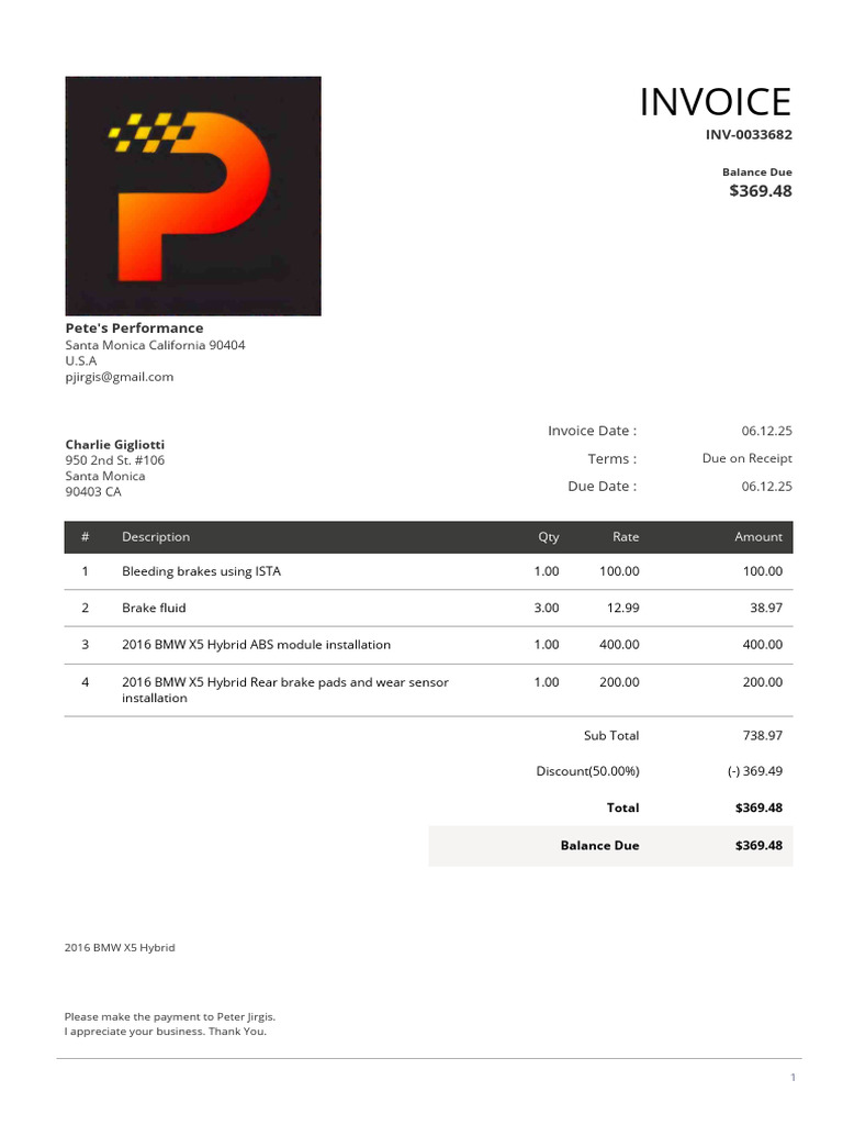 Invoice: Santa Monica California 90404 U.S.A | PDF