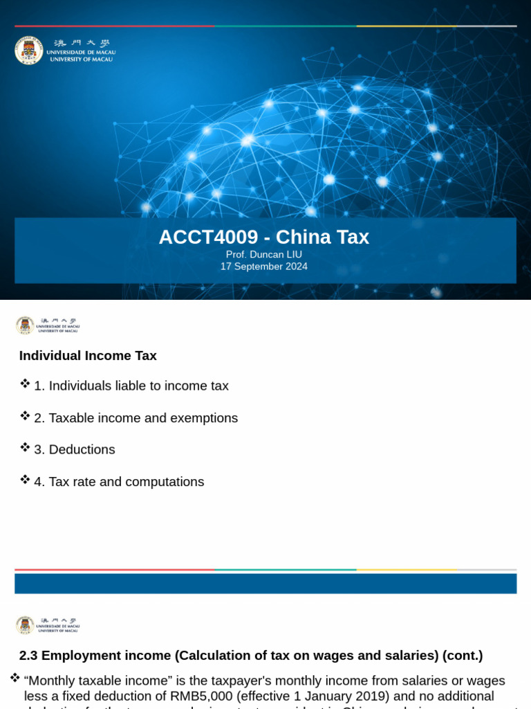China Individual Income Tax Guide | PDF | Taxes | Income Tax In The ...