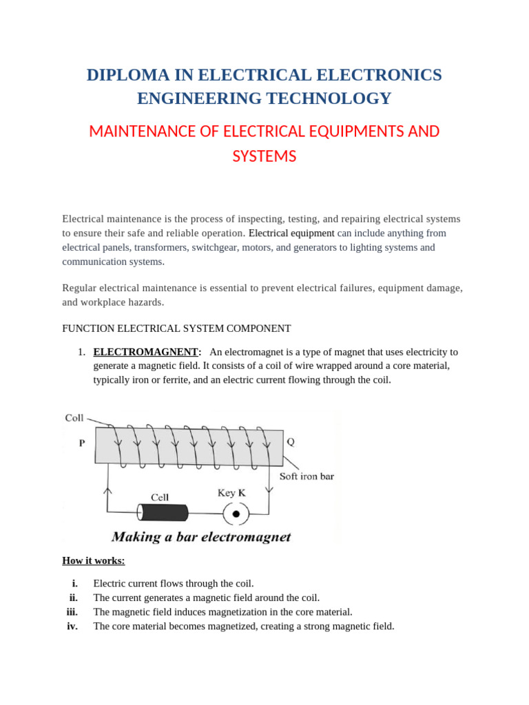 Electrical Equipment Maintenance Guide | PDF | Rectifier | Inductor