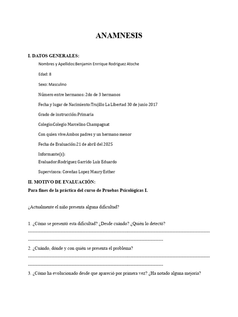 Análisis Psicológico de Benjamin Rodríguez | PDF | El embarazo | Parto