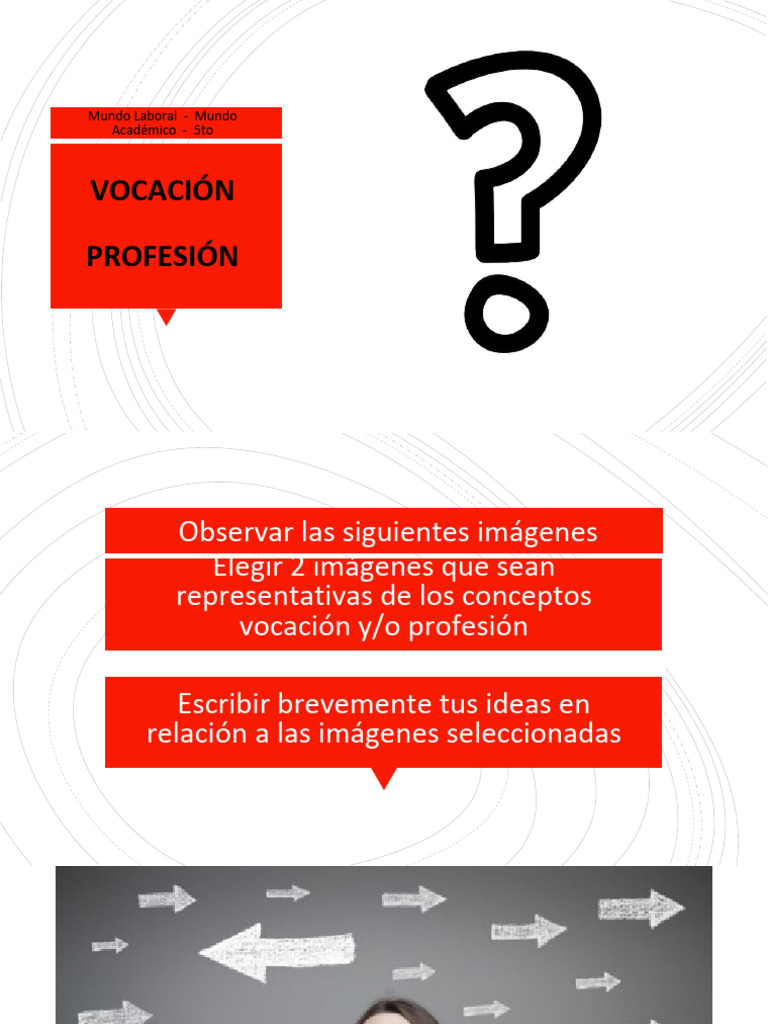 Vocación y Profesión: Imágenes Representativas | PDF