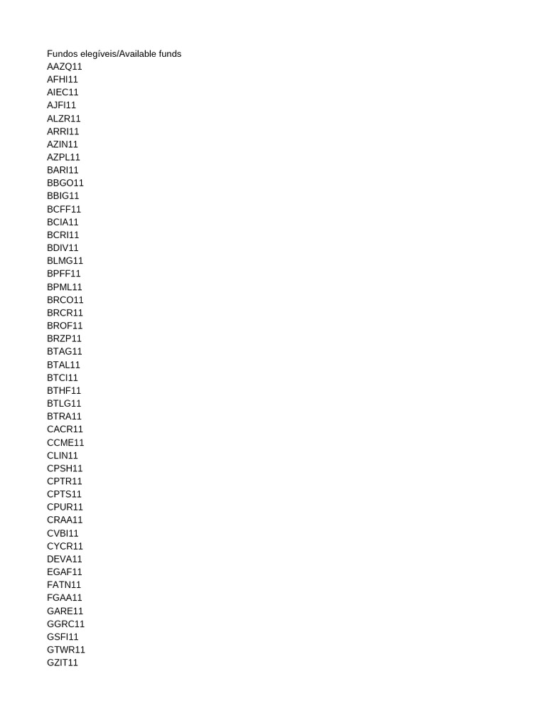 Eligible Investment Funds List | PDF
