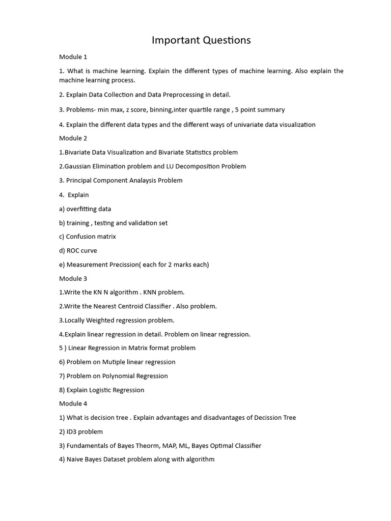 Comprehensive Machine Learning Guide | PDF