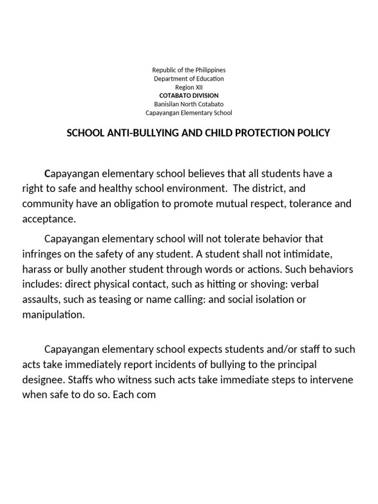 Anti Bullying Policy | PDF