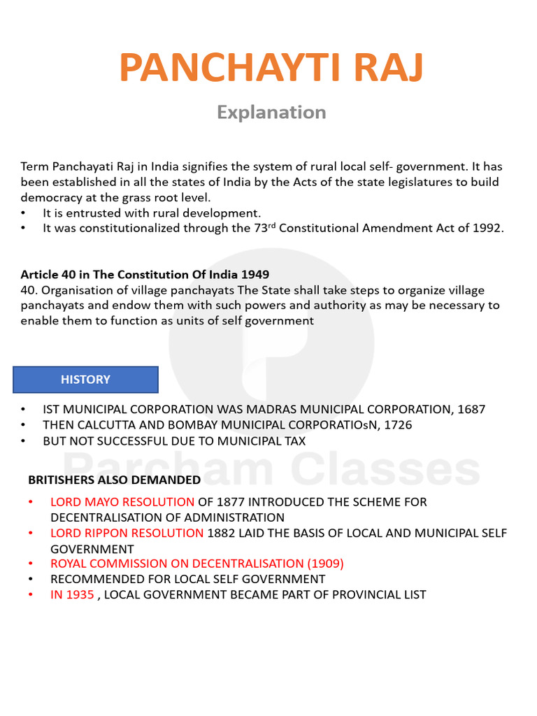 Understanding Panchayati Raj in India | PDF | Government Of India ...