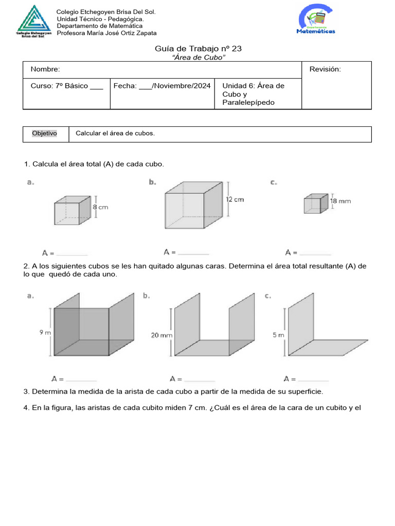 G23. Área de Cubo | PDF