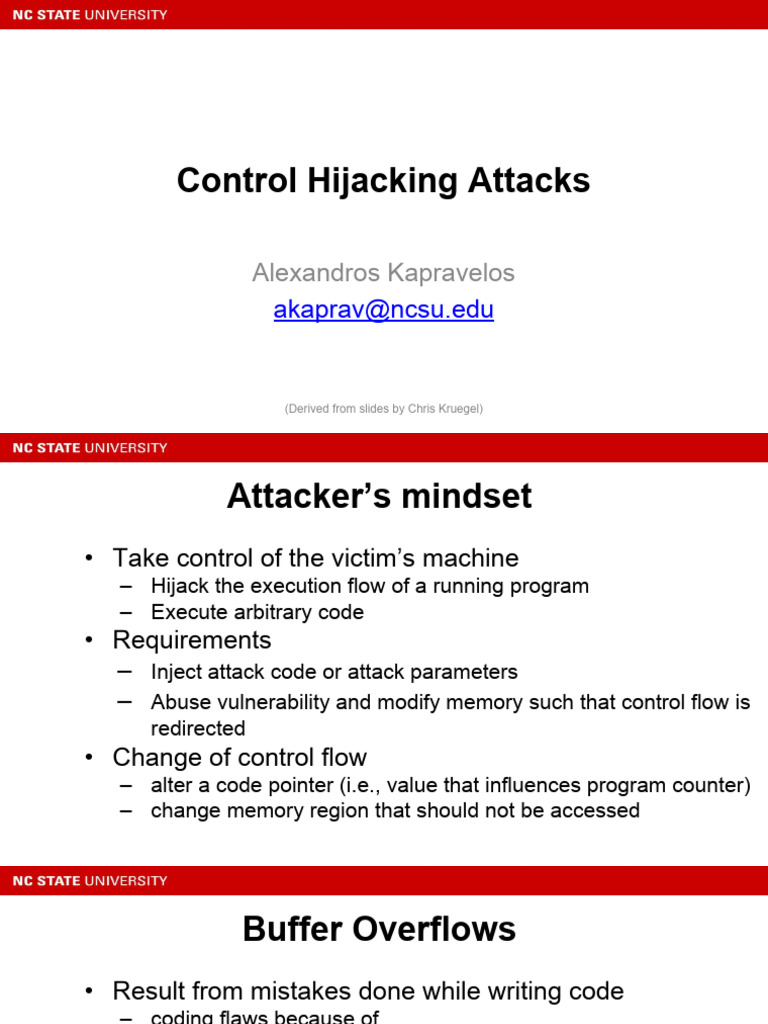 04-Control Hijacking Attacks | PDF | Pointer (Computer Programming ...