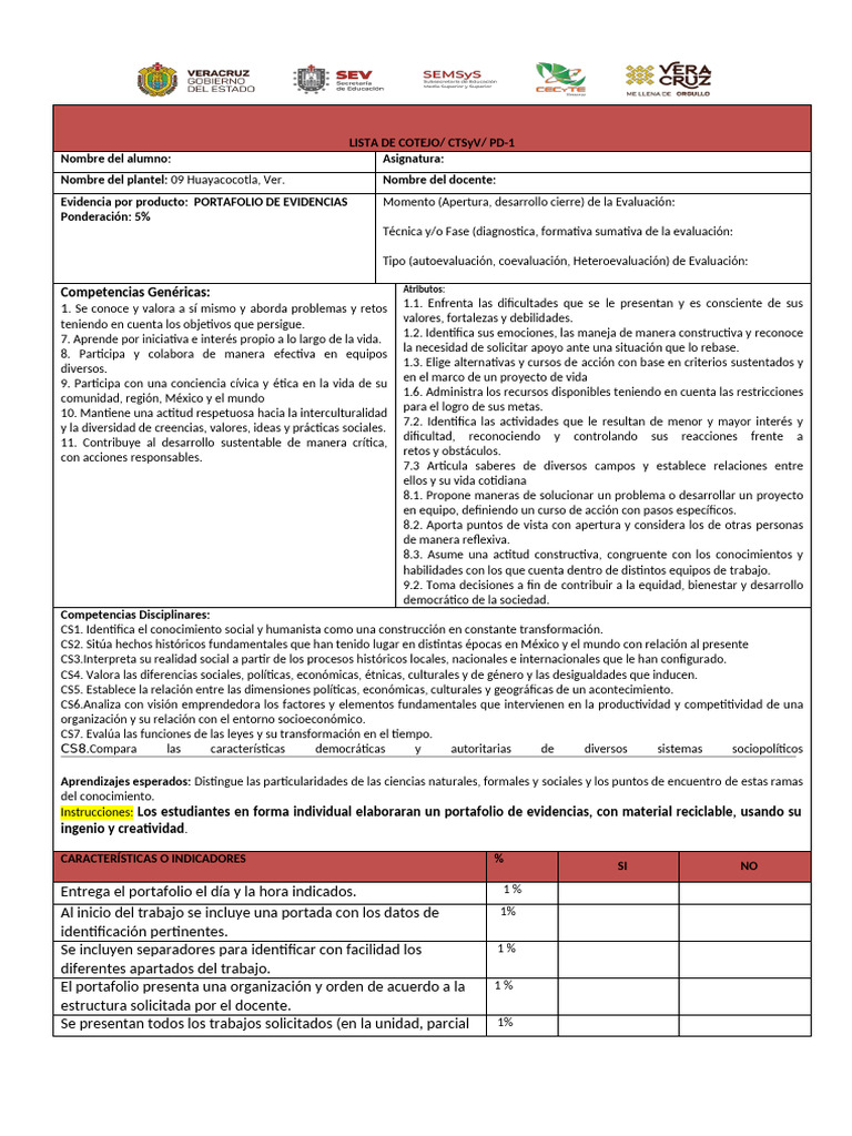 Portafolio de Evidencias Educativas | PDF