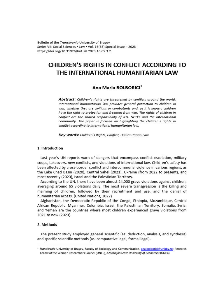 Children's Rights in Armed Conflict Law | PDF | International ...