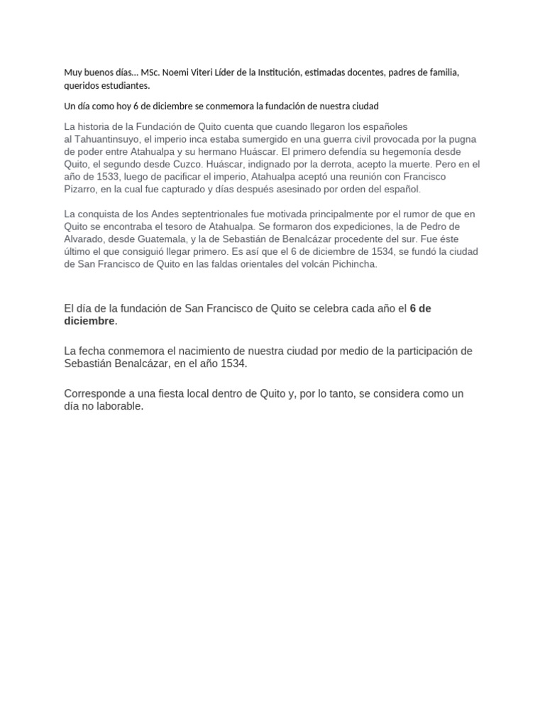 Fundacion de Quito | PDF