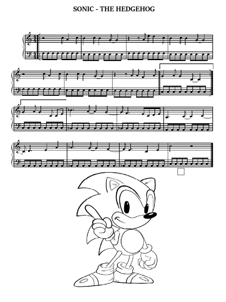 Partitura de Piano: Sonic el Erizo | PDF