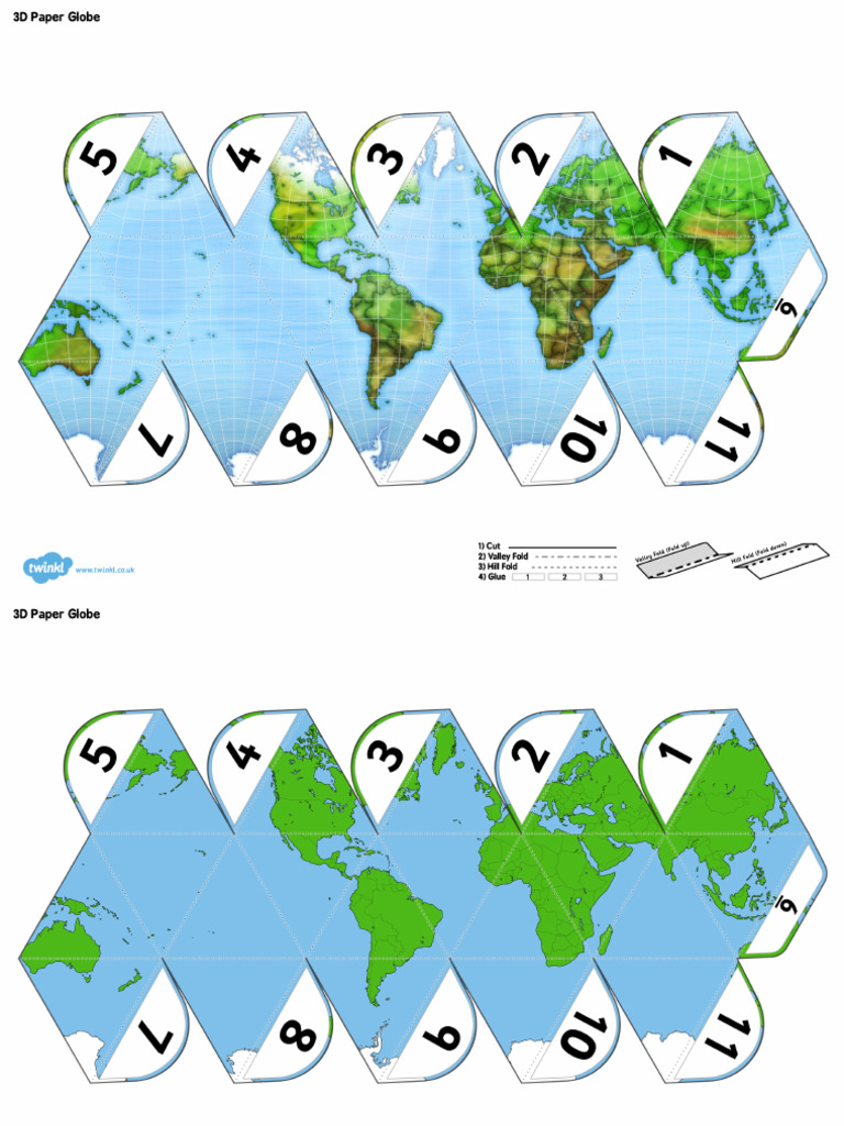 T T 27276 Printable World Globe Project | PDF