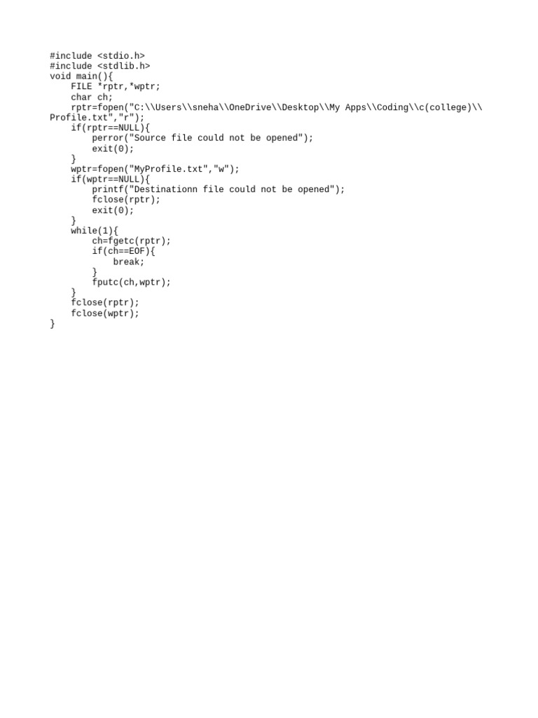 C Program for File Copying | PDF