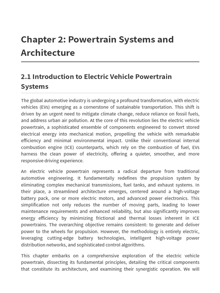 Electric Vehicle Powertrain Overview | PDF | Electric Motor | Lithium ...