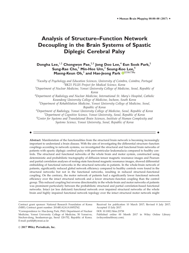 Structure-Function Analysis in CP | PDF | Nervous System | Neuroscience