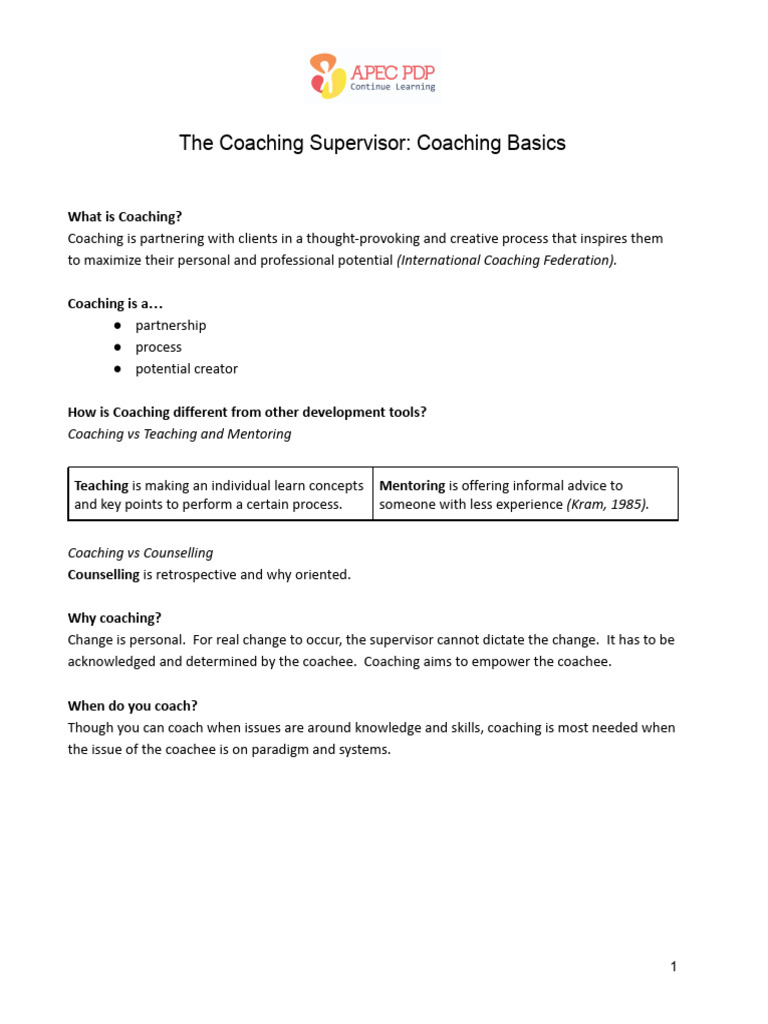 Coaching Basics and Mindset Development | PDF | Mindset | Mentorship