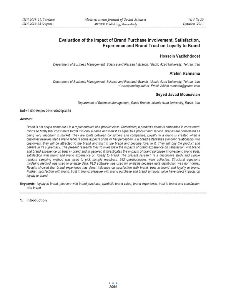Brand Loyalty: Impact of Trust and Experience | PDF | Brand | Customer ...