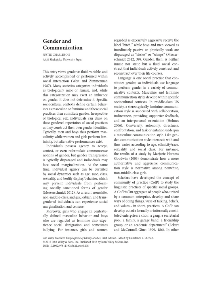 Gender Communication Dynamics Explained | PDF | Gender | Gender Studies
