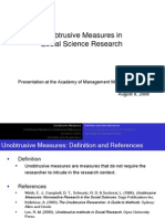 Unobtrusive Measures in Social Science Research