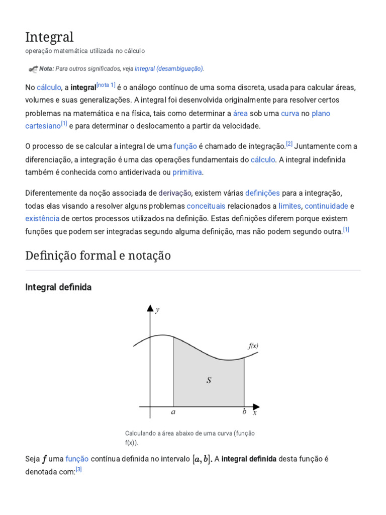 O que é uma Integral? | PDF | Integrante | Objetos matemáticos