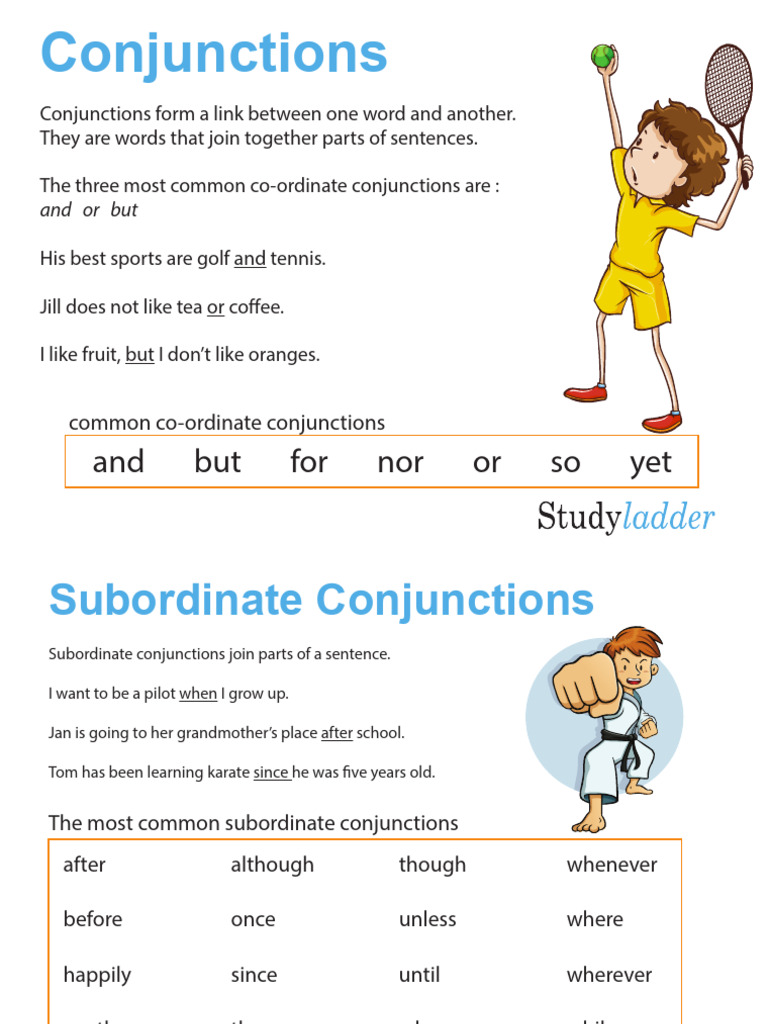 Studyladder Conjunctions Co Ordinate And Subordinate Pdf