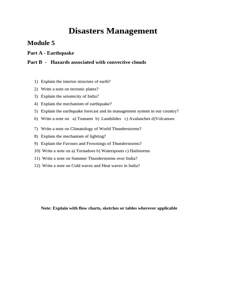 Earthquake and Thunderstorm Management Guide | PDF