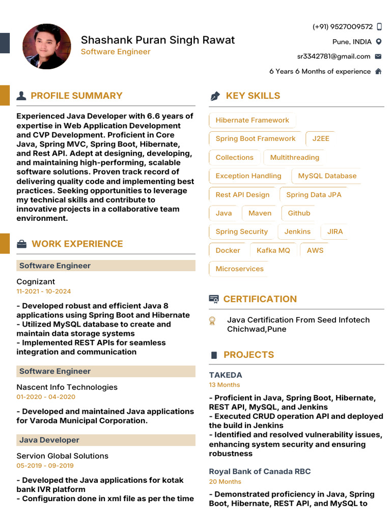 Senior Java Developer Profile | PDF | Java (Programming Language ...
