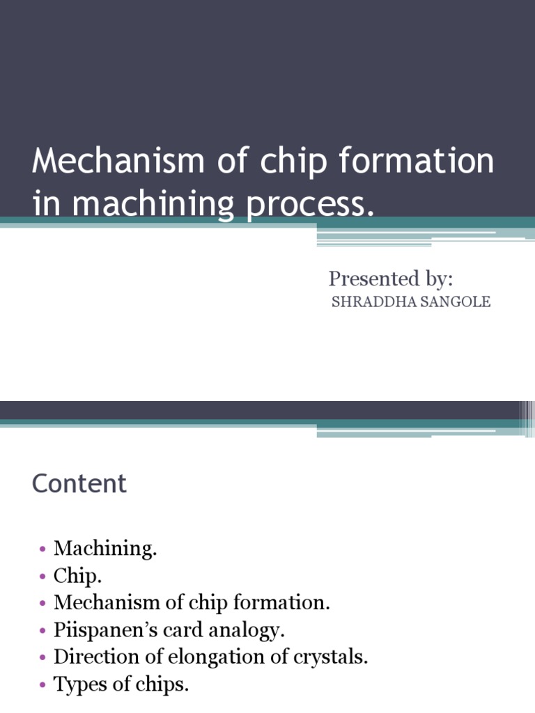 Chip Formation Mechanisms in Machining | PDF | Tools | Fracture