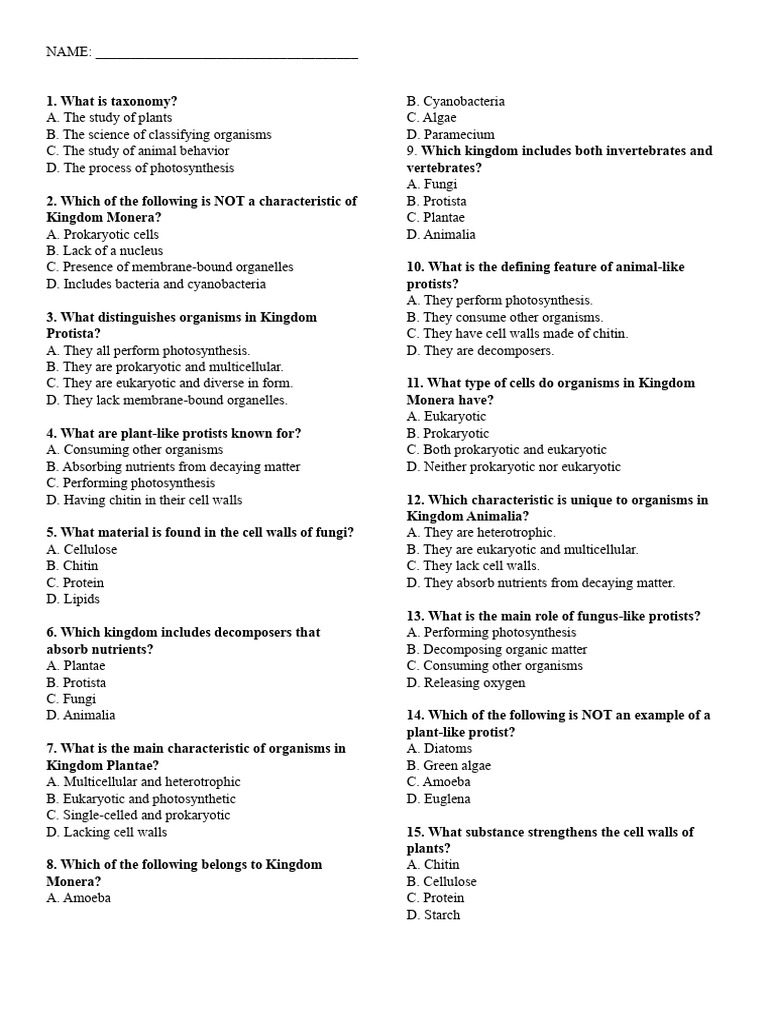 5 Kingdoms If Life | PDF | Cell (Biology) | Eukaryotes