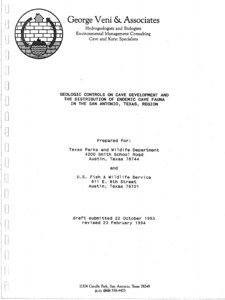 Geologic Controls on San Antonio Caves | PDF | Cave | Stratum