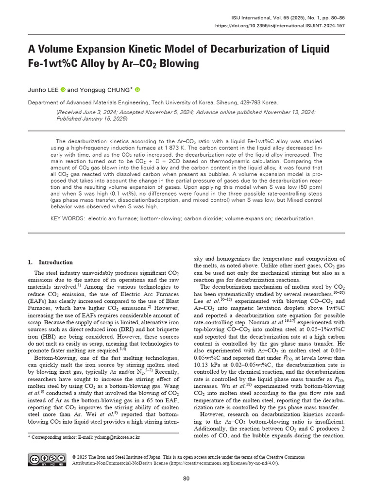 Lee and Chund Co2 Bottom Blowing | PDF | Carbon Dioxide | Gases