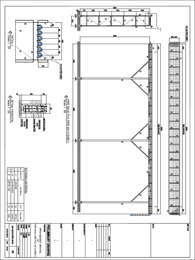 PVC Pipe Rack Arrangement Drawing | PDF
