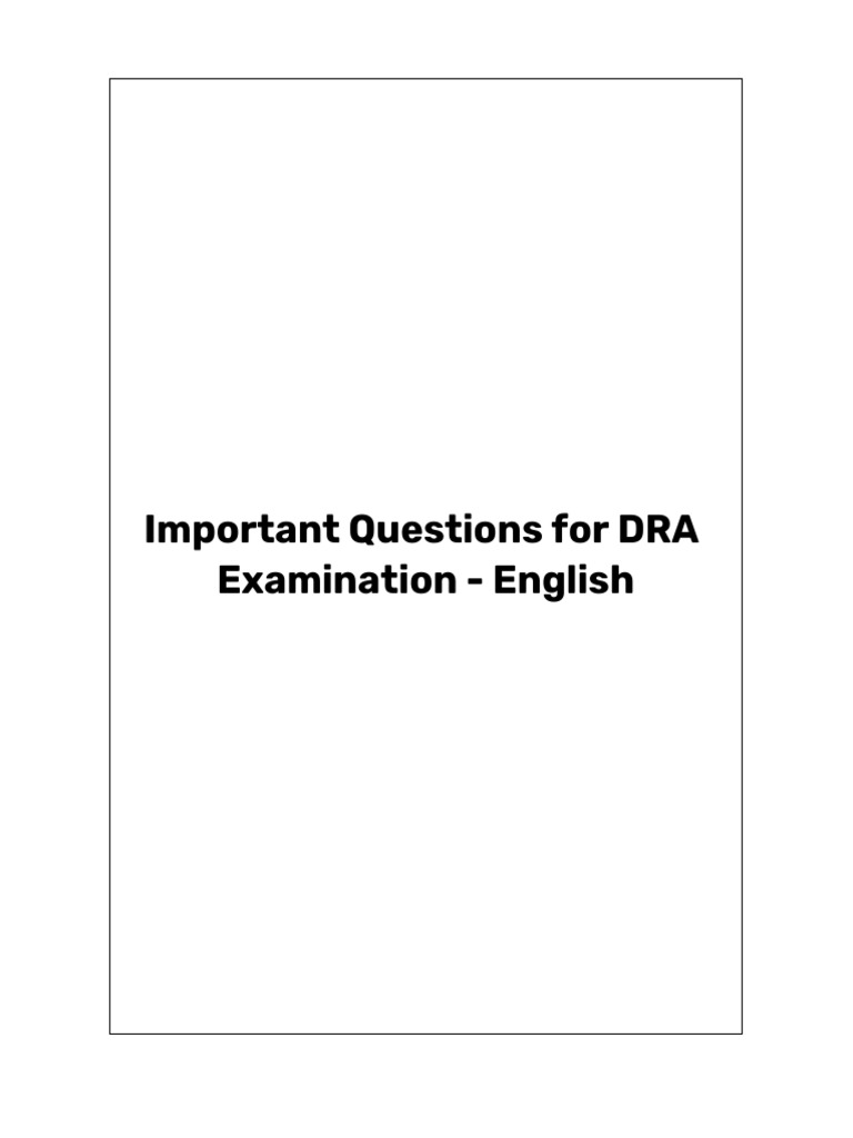 DRA Examination: Key English Questions | PDF | Credit Card | Banks