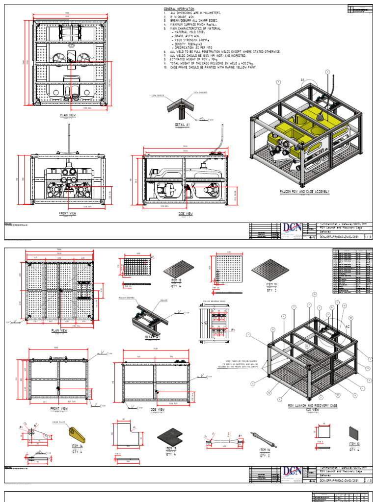 DCN-OfF-PR01062-S001 ROV Launch and Recovery Cage - Rev2 | PDF ...