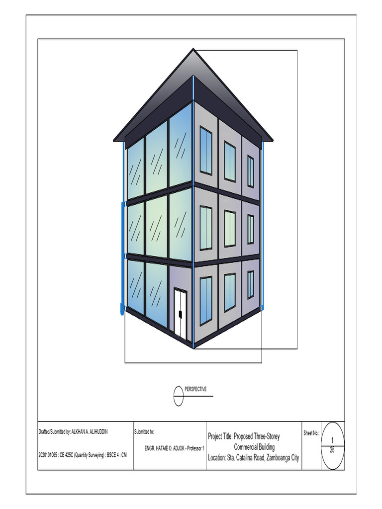 Three-Storey Commercial Building Plans | PDF | Structural Engineering ...
