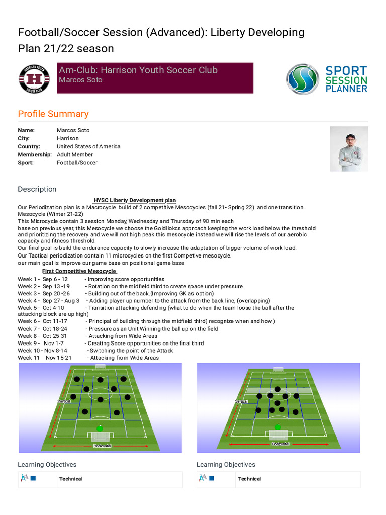 Harrison Youth Soccer Club Development Plan | PDF | Forward ...