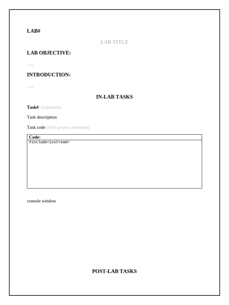 Lab Tasks and Code Examples | PDF