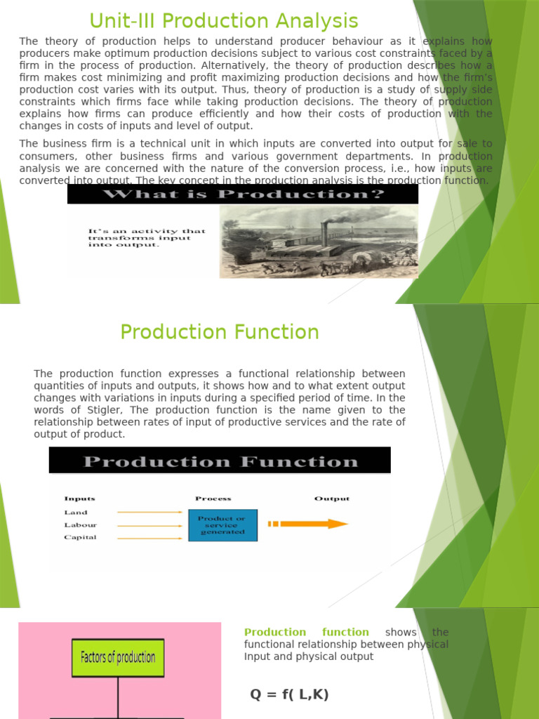 Understanding Production Analysis | PDF | Production Function | Factors ...