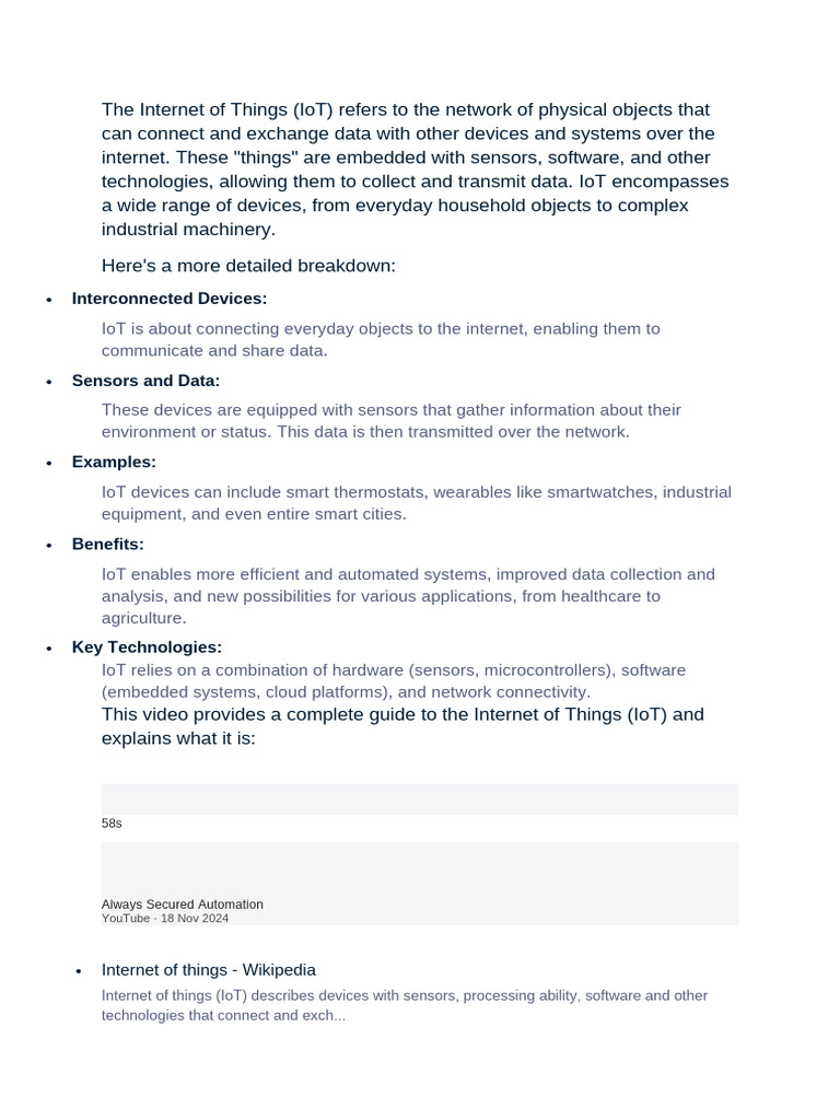 Understanding the Internet of Things | PDF