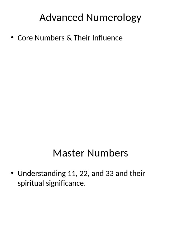 Core Numbers in Advanced Numerology | PDF