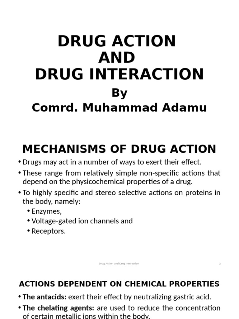 Drug Action and Interaction Mechanisms | PDF | Receptor (Biochemistry ...
