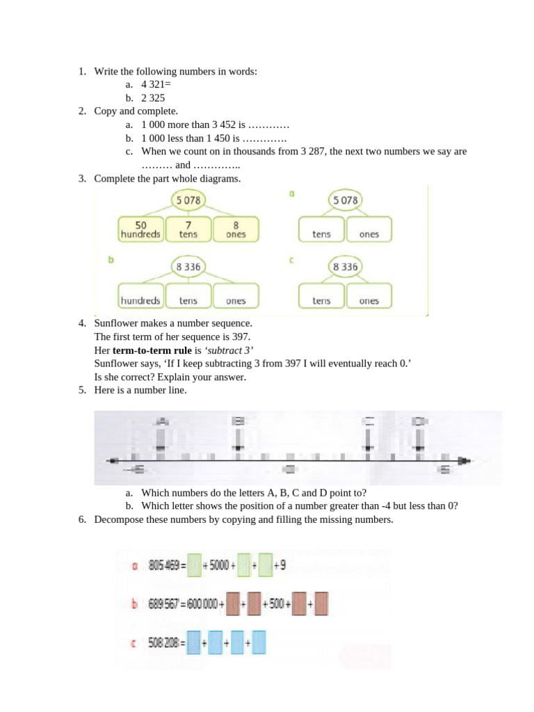 Maths Concept Test Grade 4 | PDF