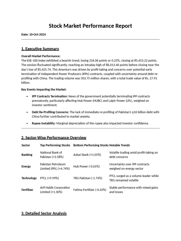 Stock Market Performance Report 11-Oct | PDF | Investing | Economies