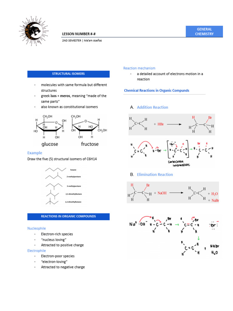 Structural Isomers and Organic Reactions | PDF | Intermolecular Force ...