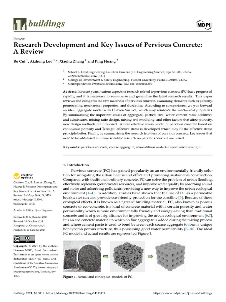Pervious Concrete: Research Review and Issues | PDF | Concrete ...
