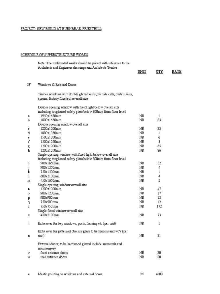 Aluminium Doors and Windows Schedule | PDF | Computers | Technology ...