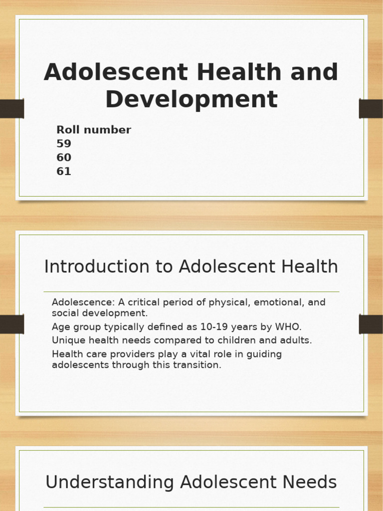 Adolecent Health and Development | PDF | Puberty | Adolescence
