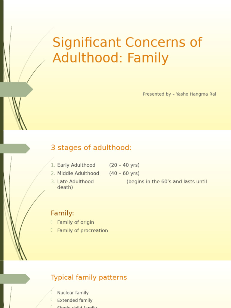 Significant Family Dynamics in Adulthood | PDF | Grandparent | Family
