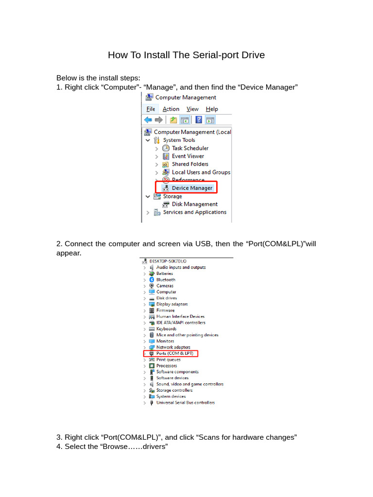 Serial-Port Drive Installation | PDF