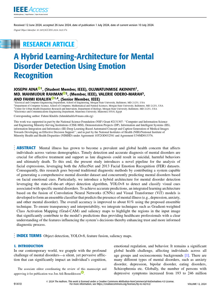 A Hybrid Learning-Architecture For Mental Disorder Detection Using ...